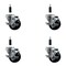 Service Caster 3'' SS Soft Rubber Swivel 7/8'' Expanding Stem Caster Set with Brake, 4PK SCC-SSEX20S314-SRS-TLB-78-4 - alternate 1